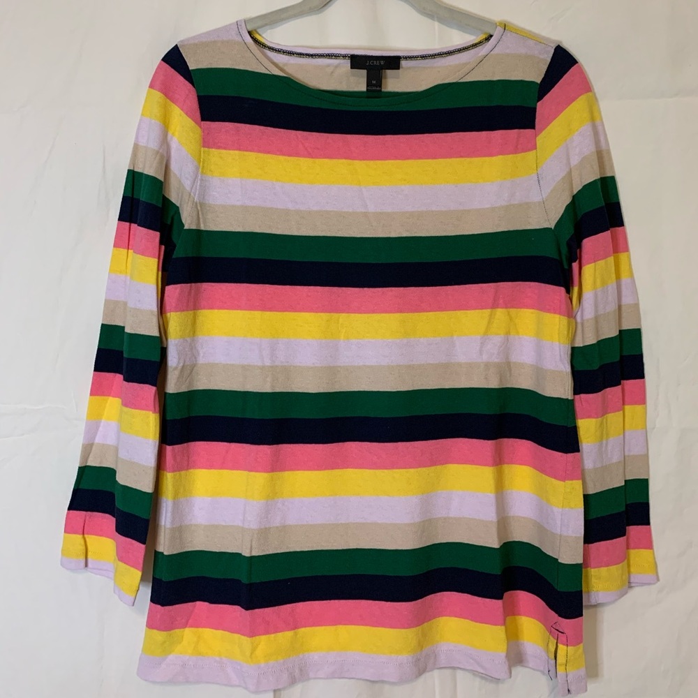 J Crew Boatneck Shirt in Vintage Stripe